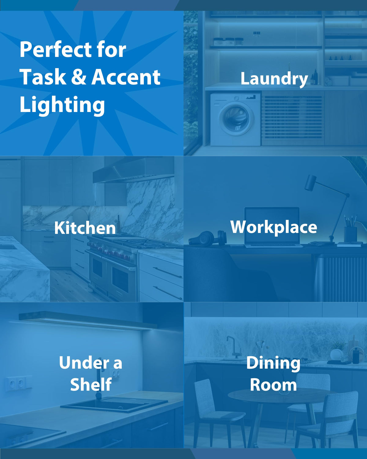 9” LED Direct Wire Under Cabinet Light - Dimmable Undercounter LED Lights for Kitchen - Selectable CCT 2700K-5000K, 340-360 Lumens, 5W - UCB Series