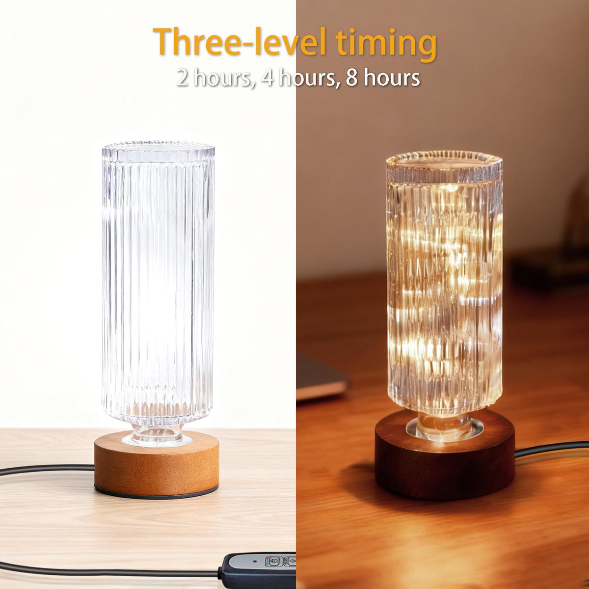 PWTZMYXGS Dimmable Crystal Night Light,Small Bedside Lamp,Nightlight with Timer,Room Decor Desk Lamp,Bedroom,Living Room,Kitchen,Dining Room Lamp