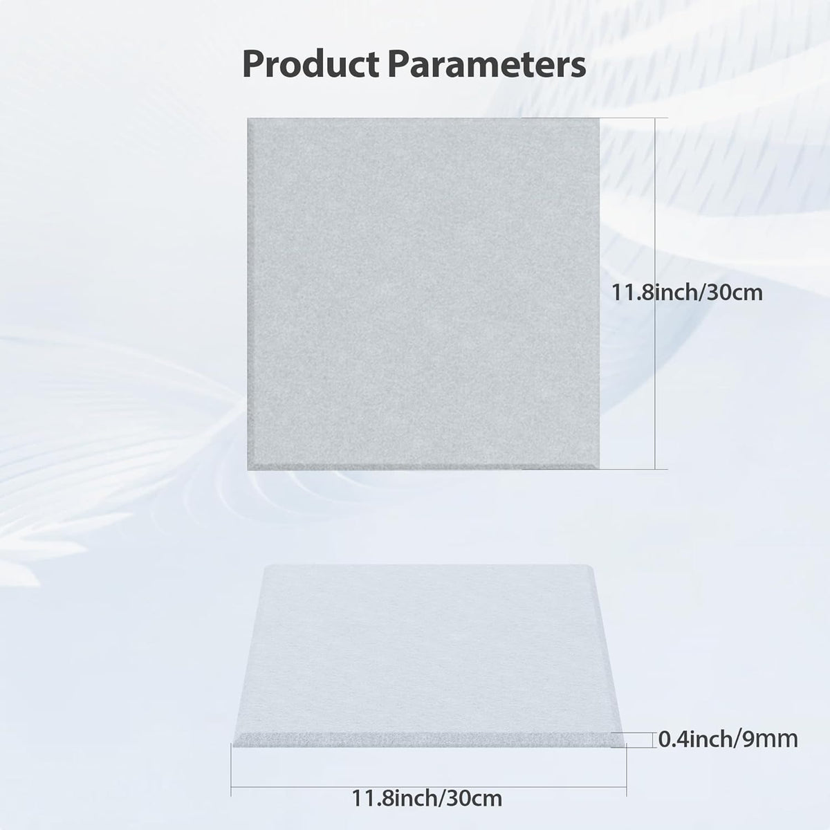 12 Pack Acoustic Panels Self Adhesive Sound Proof Foam, High Density Sound Acoustic Panel, 12X12X0.4 Inch Square Panels in Home, Office, Reccording Room, Studio,and more(Blue Gray)