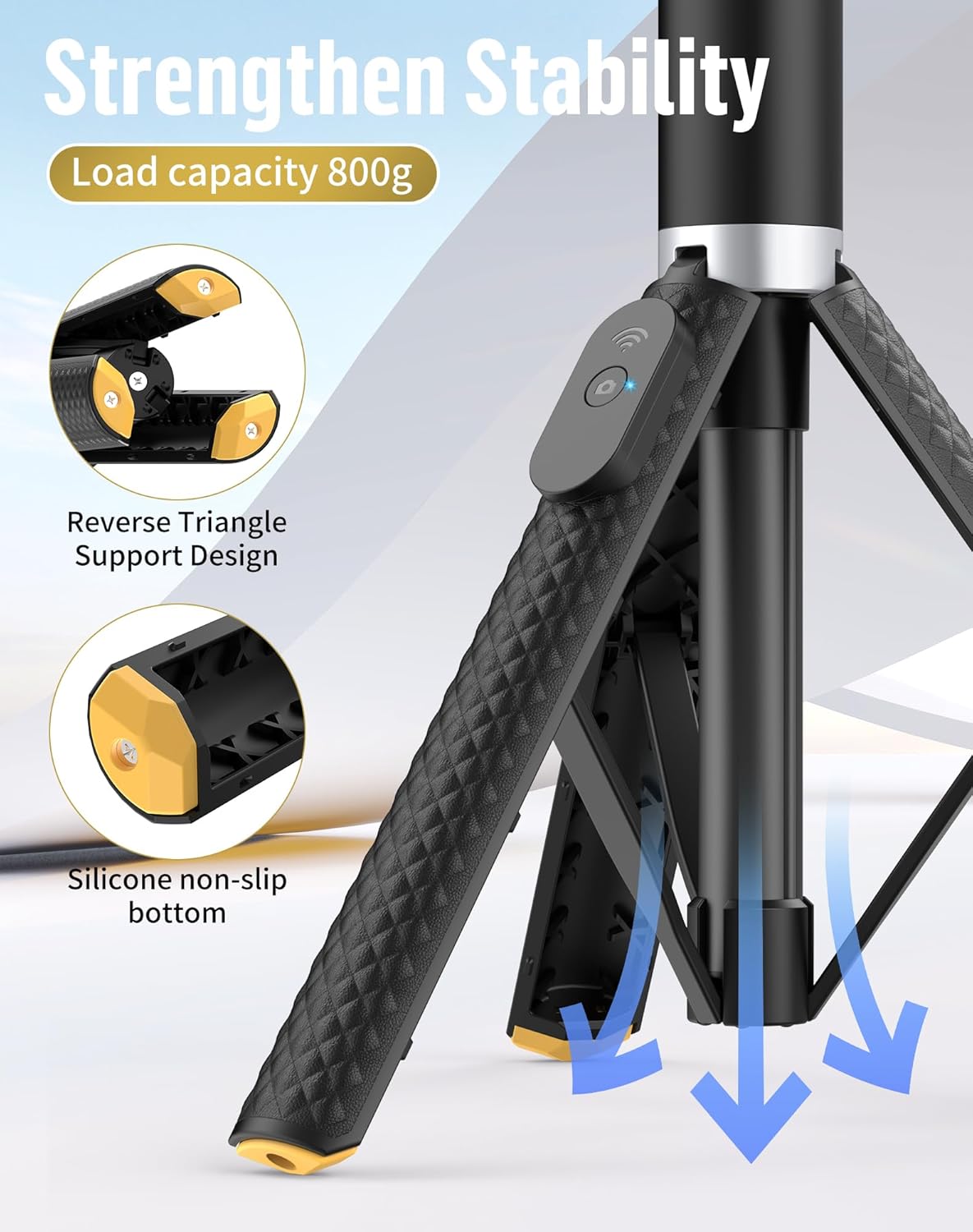 Phone Tripod Selfie Stick:Phone Stand for Recording,Bluetooth Selfie Stick for iPhone Compatible with Android（Samsung Galaxy s24 Ultra） is Content Creator 's Travel Essentials Tool