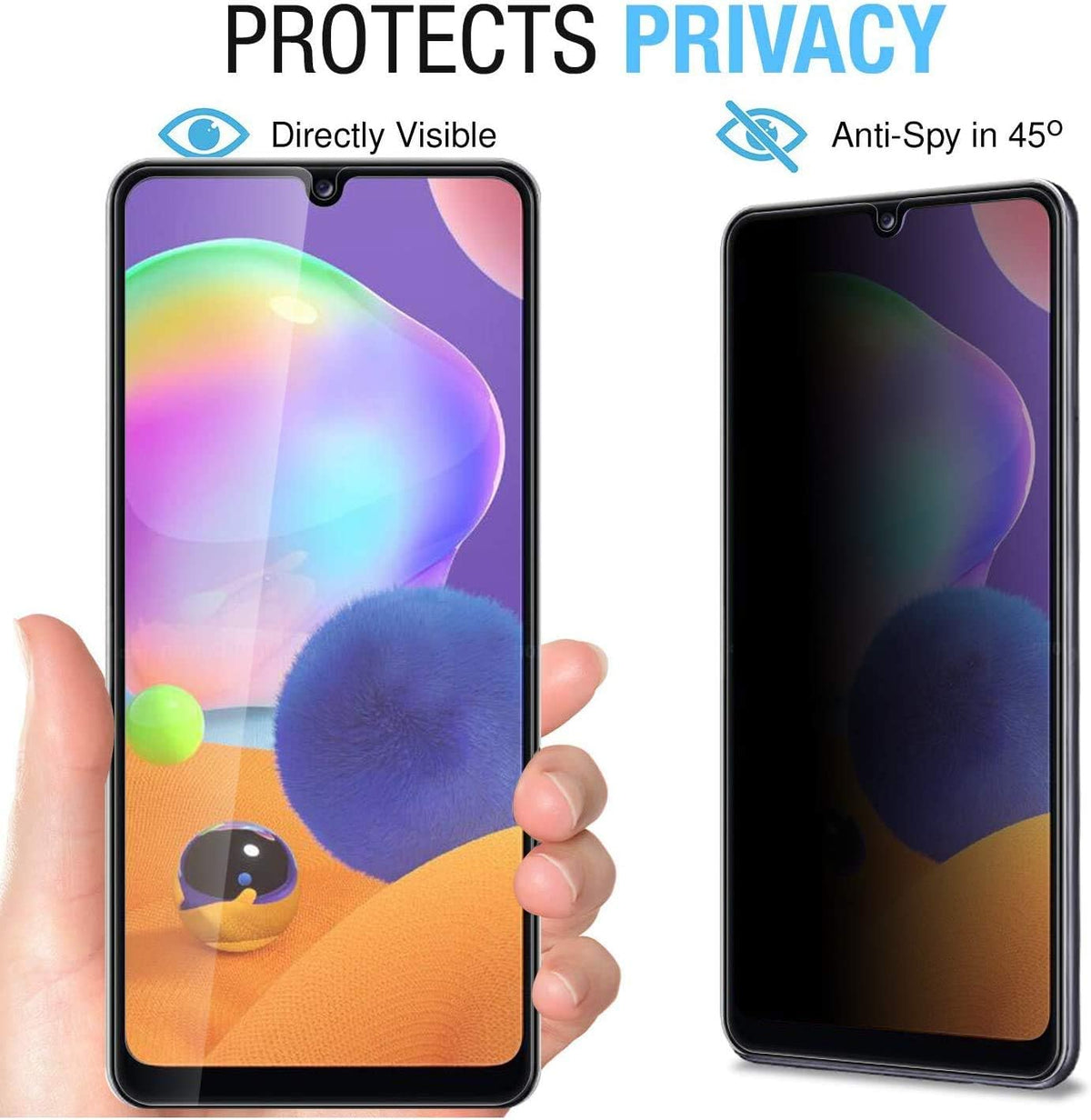 Anbzsign [2 Pack] Privacy Screen Protector for Samsung Galaxy A32 5G 6.5-inch, Full Coverage Anti-Spy Tempered Glass