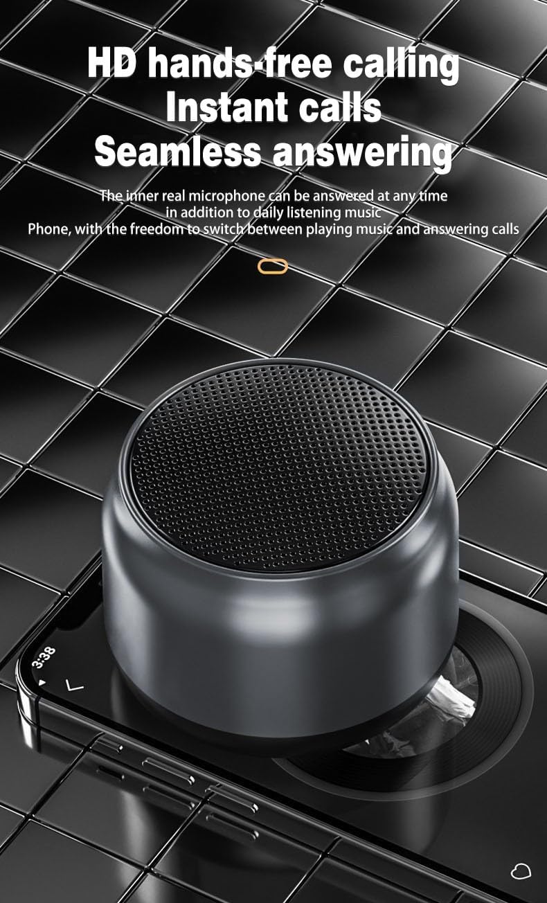 Generic Portable Mini Bluetooth Speaker with TWS Wireless Pairing, FM Radio, Bass Sound, USB-C Charging, Outdoor Use
