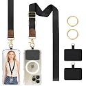 TiMOVO Phone Lanyard Crossbody Wrist Strap, Adjustable Anti-Theft Strap for Smartphone Case, Black