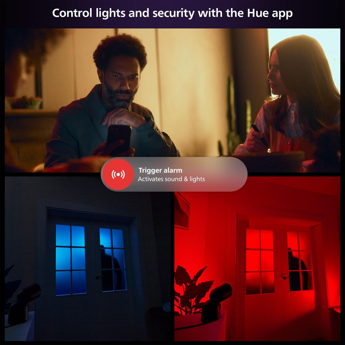 Philips Hue Secure Desktop Camera, 1080P Video Resolution, Notifications, Two-Way Audio, Seamless Integration, Compact Desktop Stand, Black, Free