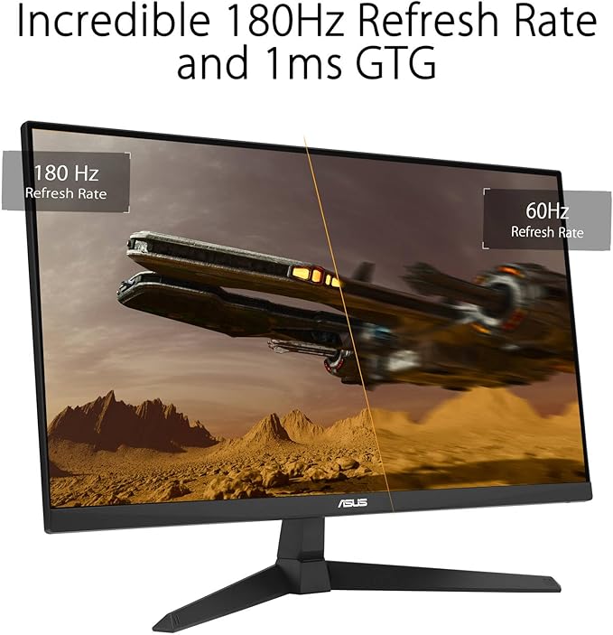 ASUS TUF Gaming 27 FHD IPS Monitor with 1ms Response Time 180Hz Refresh Rate Anti Glare Flicker Free VESA Mount (100mm) Displayport HDMI &amp Dockztorm USB Port Expander Black (VG279Q3A) 2 Pa