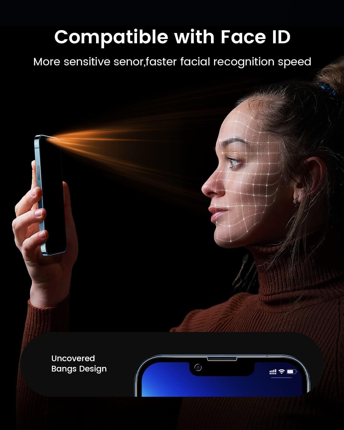 DIMONCOAT 4-PACK Compatible Privacy Screen Protector for iPhone 14/13, 6.1 inch, True 23° Anti-Spy, Military Protection