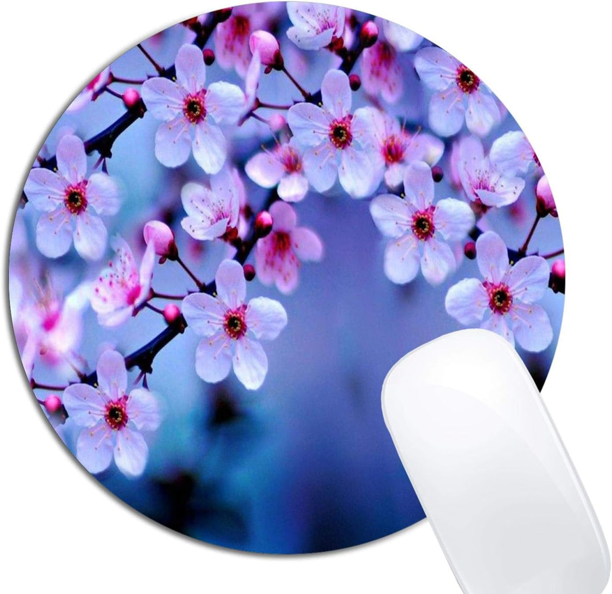 Beautiful Flowers Mouse Pad Round Non-Slip Rubber Mousepad Laptop Office Computer Decor Cute Desk Accessories Customized Design Mouse Pad