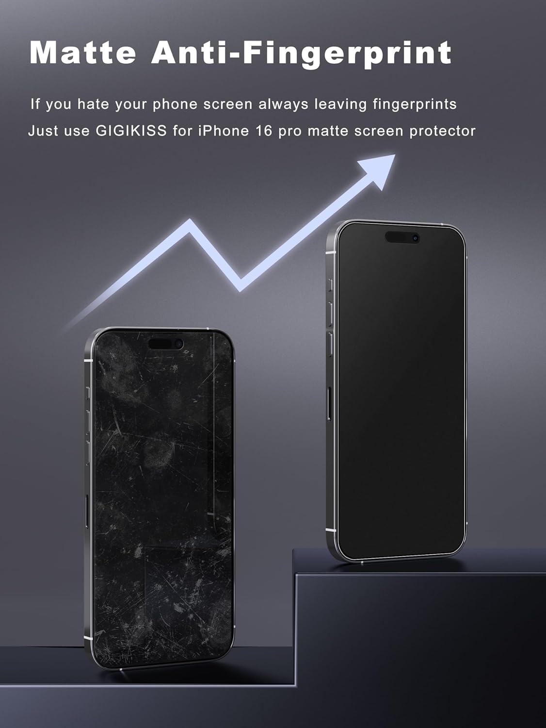 2 Pack for iPhone 16 Pro Matte Screen Protector 6.3 inch, Anti Fingerprint Anti Glare Screen Protector Tempered Glass Easy Installation