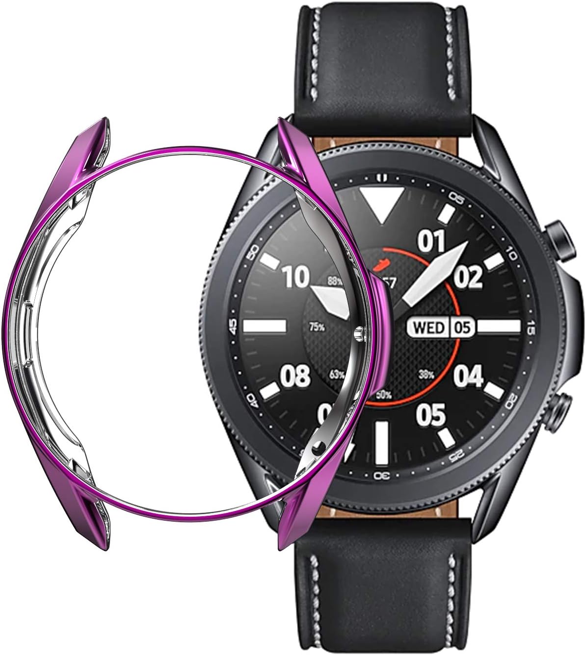 Compatible with Samsung Galaxy Watch 3 41mm 45mm Case, Soft TPU Shock Resistant Protective Cover, Five Colors