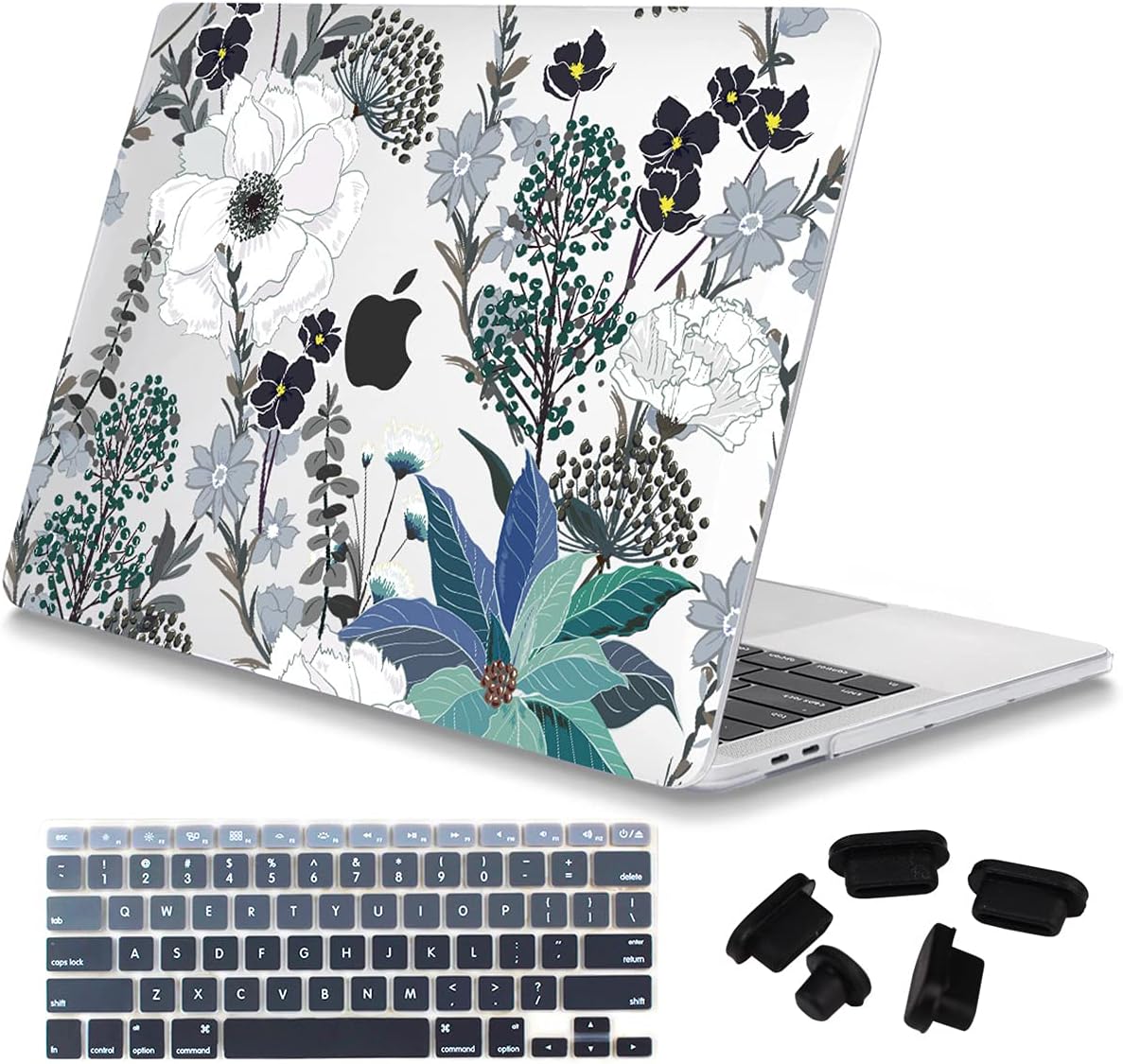 Mektron for MacBook Air 13 Case A1466/A1369 (2010-2017 Release), Snap-on Plastic Hard Shell Cover for MacBook Air 13.3 inch with Keyboard Cover, Retro Florals
