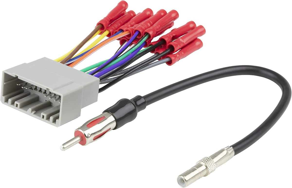Scosche Wire Harness & Antenna Adapter Bundle, Compatible with Select 2002-2008 Chrysler, Dodge, Jeep