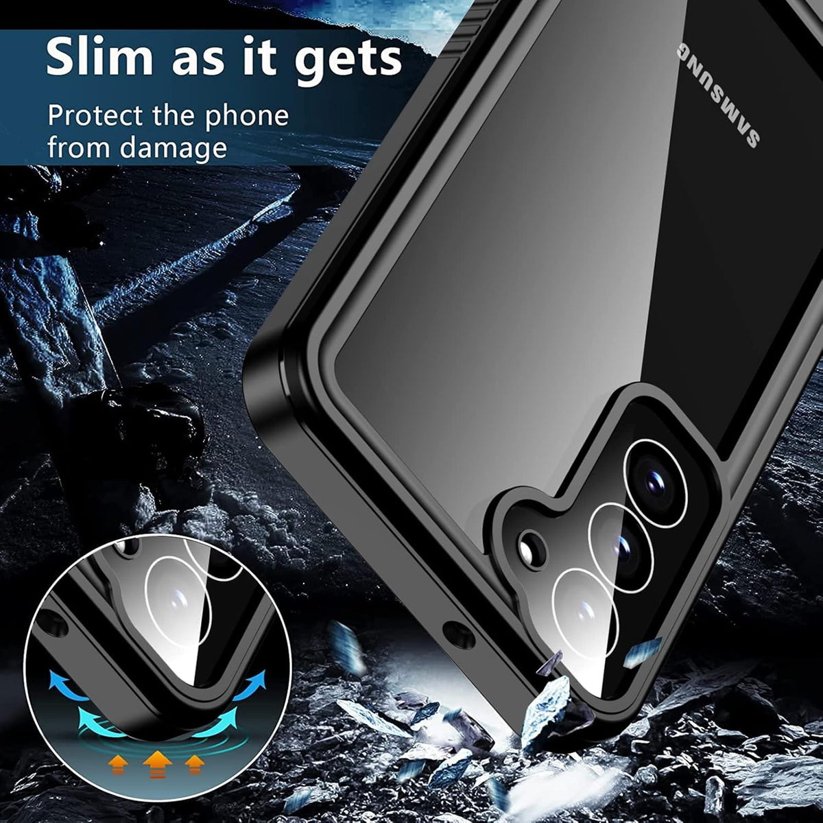 GOLDJU for Samsung Galaxy S23 Plus Case, Waterproof with Built-in Screen/Lens Protector, [14FT Military Drop Proof]