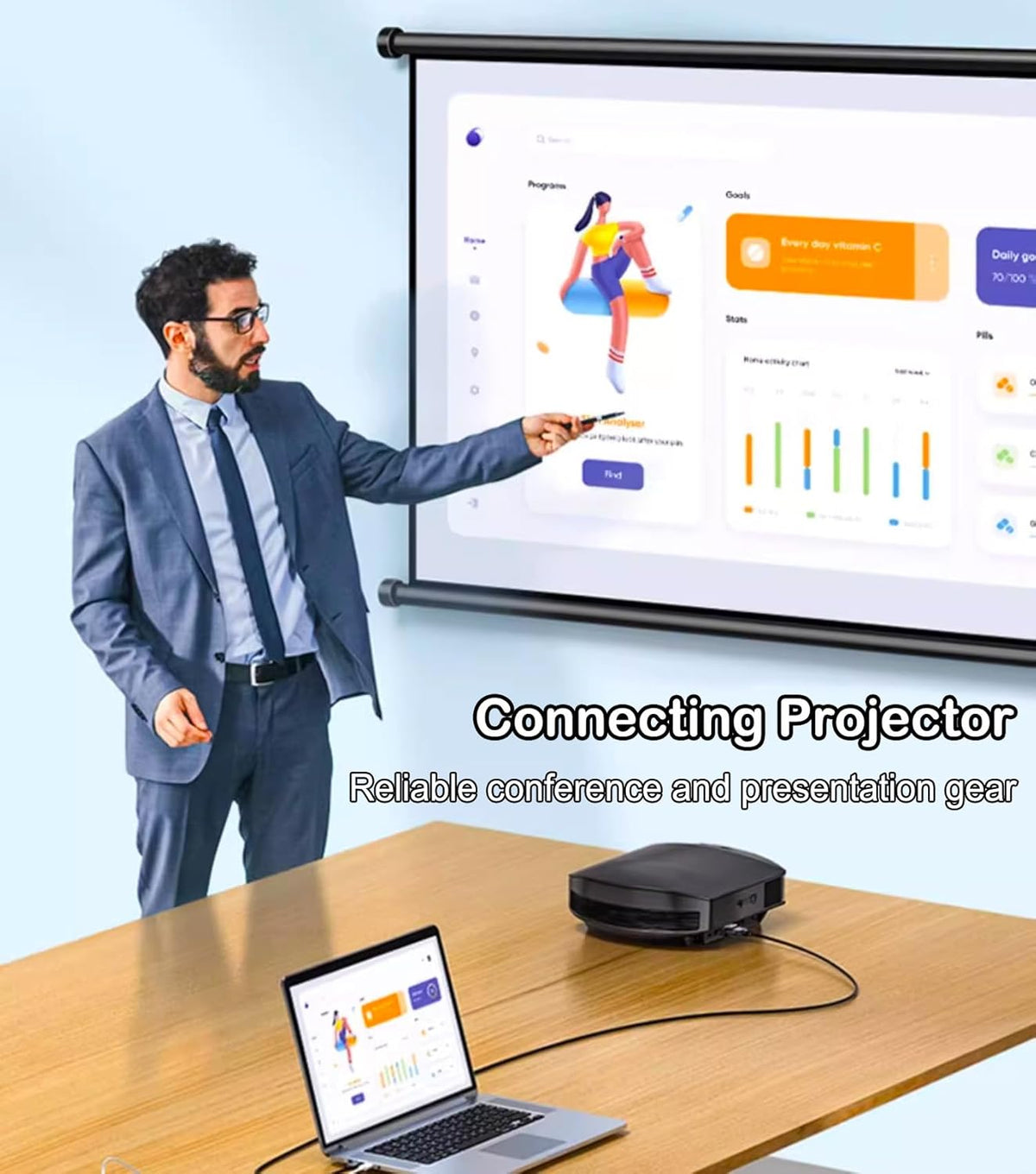 DisplayPort to VGA Cable 6FT, Display Port DP to VGA Adapter, 1080P@60Hz Video Cord from Laptop/Computer (DP) to Monitor/Projector (VGA), (Not Bidirectional, Not for HDMI or USB)