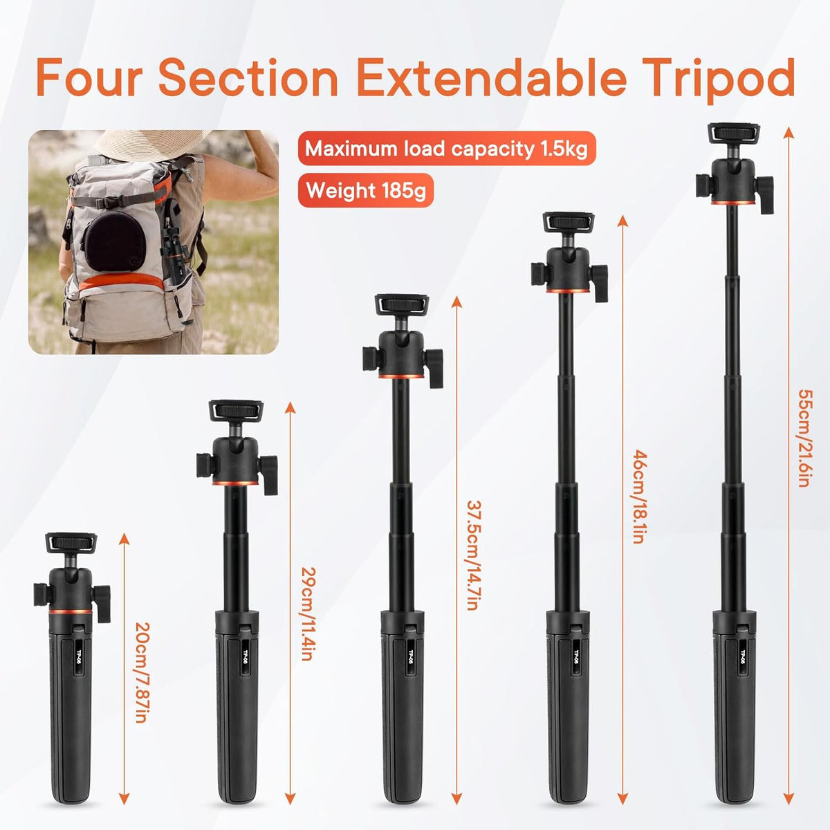 Mini Desktop Aluminum Tripod Stand with Cold Shoe, 360° Ball Head for iPhone, Android, Canon, Sony