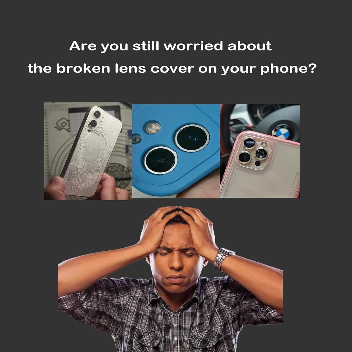 3pcs/Set Back Camera Lens Glass Replacement for iPhone 15 Pro, 6.1inch with Pre-Installed Adhesive + Repair Tool Kit