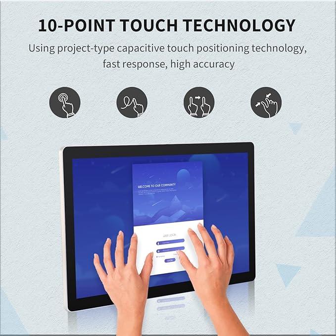 18.5 inch Android 11 Touchscreen Monitor Tablet 16:9 FHD 1080P WiFi &amp BT Built-in Speakers RK3568 2GB RAM &amp 32GB ROM Smart Board for Classroom Meeting &amp Game