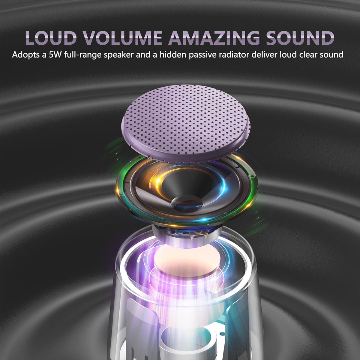 INSMY C17-MAX, Waterproof Small Bluetooth Speaker, Rich Audio, Pairing, Portable, Handheld, Purple