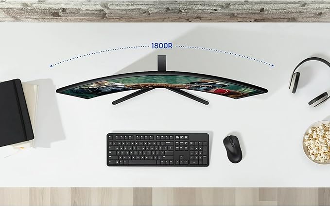 Samsung S3 Series 27 LED Curved Computer Monitor 100Hz 4ms FHD(1920x1080) AMD FreeSync Monitor HDMI Black with HDMI Cable