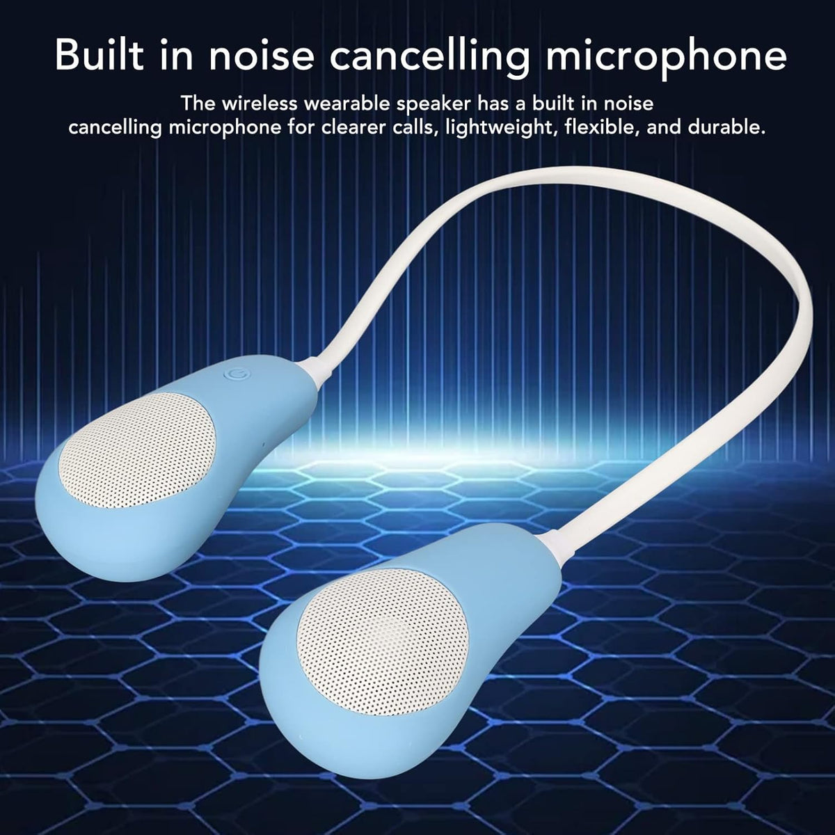 Neckband Bluetooth Speaker, Hands-Free Wireless Wearable Speaker for Home and Outdoor (Blue)