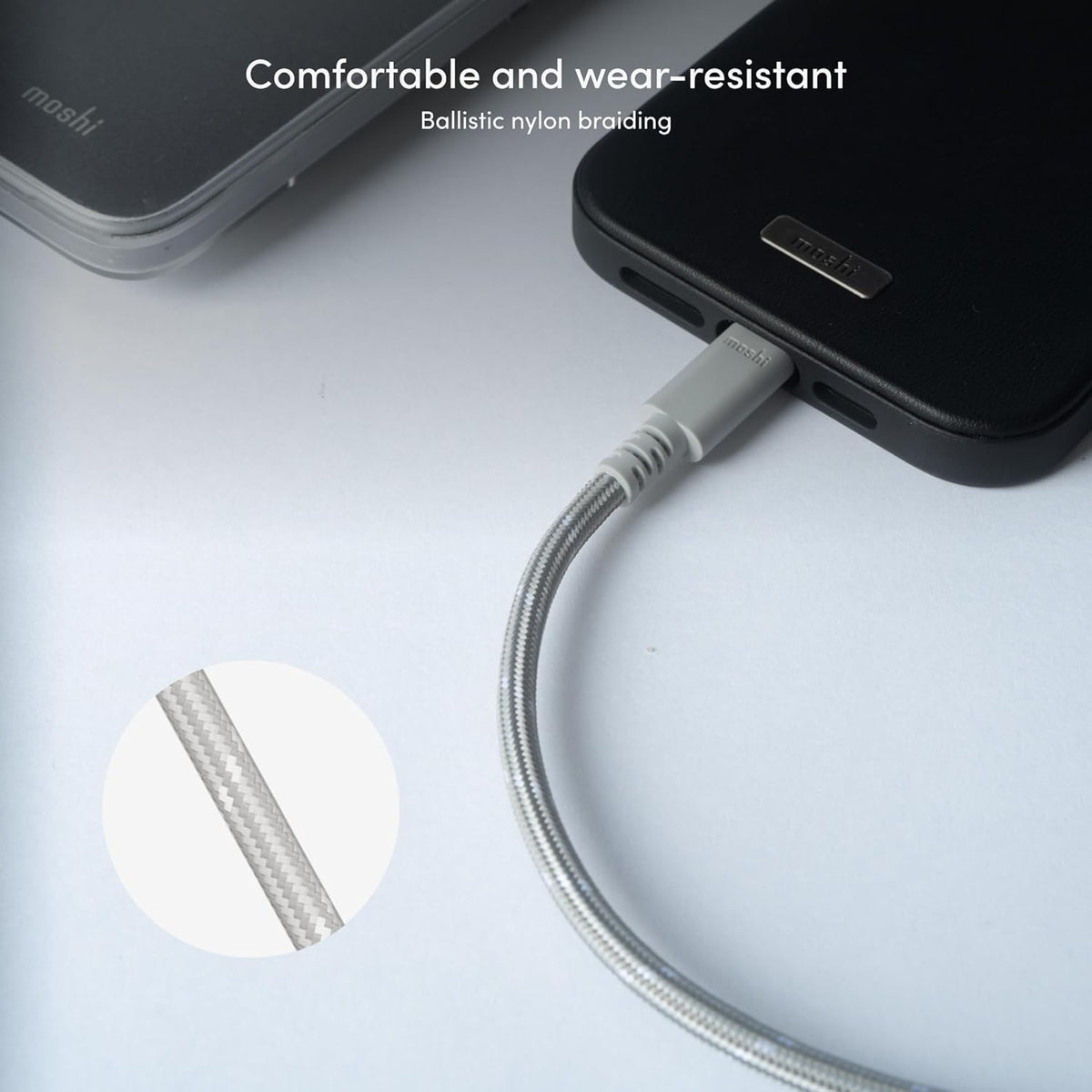 Moshi Integra USB-C to C Cable, Gray, 240W/480Mbps (3.0M)