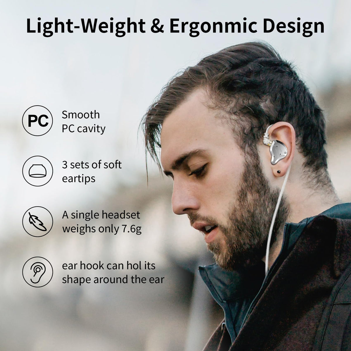 KZ ZS10 Pro in Ear Monitor, IEM Earbuds Headphone, Gaming Earbuds with 4BA and 1DD Drivers, KZ HiFi IEM Earphone Upgraded ZS10 with Detachable 0.75mm