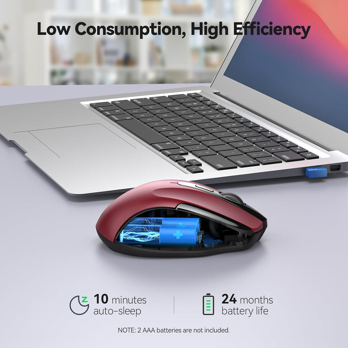 TECKNET Wireless Mouse for Laptop, Silent Mouse Quiet Click, Computer Mice Wireless, 6 Adjustable 4000 DPI Computer Mice