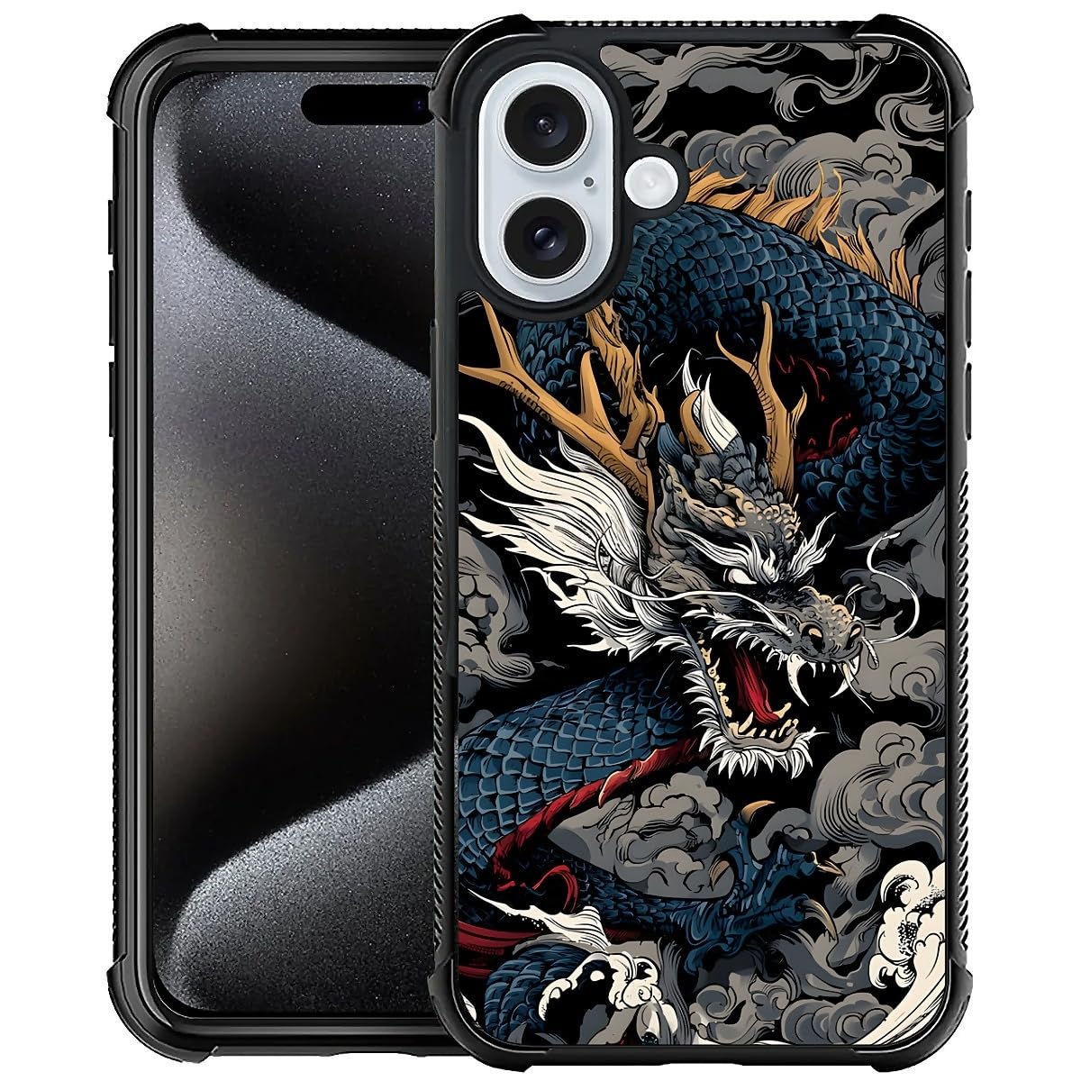 Deaorew For Iphone 16 Case | Classic Slim Cover Design | Japanese Dragon