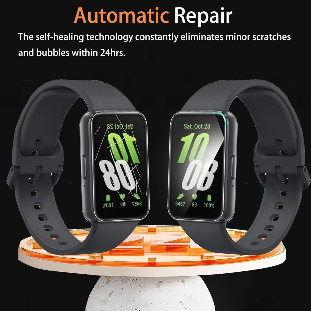 [6 Pack] Compatible Screen Protector for RLQA Fitness Tracker, Full Coverage TPU Clear Film for RLQA Band 3
