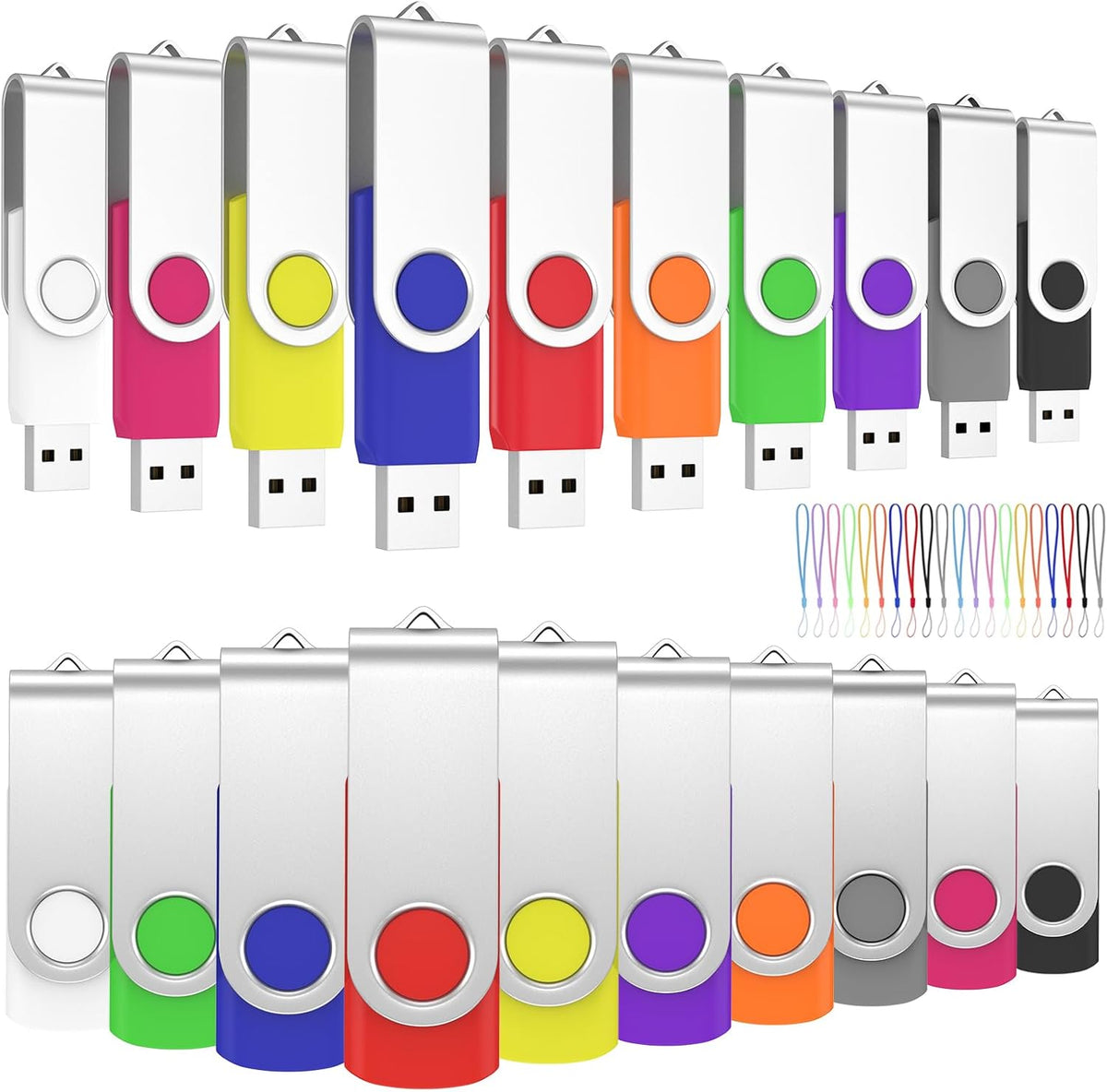 (Not 128GB) ABLAZE 128MB USB Flash Drive 100 Pack, USB 2.0 Thumb Drives Bulk Memory Sticks Pendrives 100PCS (Mixcolors)
