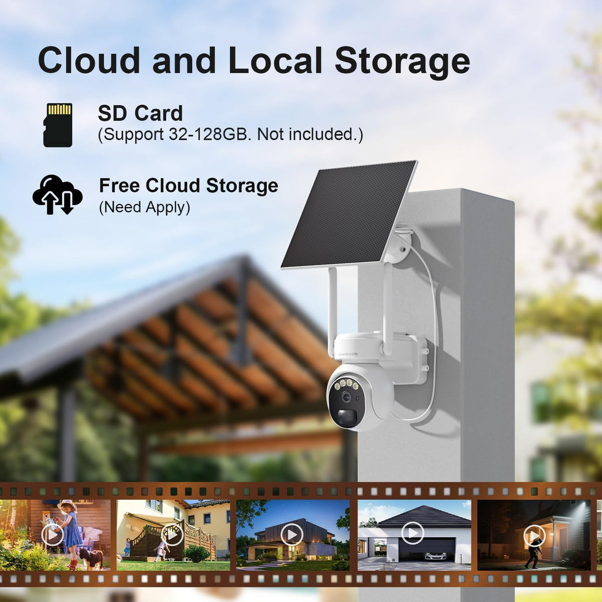 HOSAFE.COM 4G 360 2K 2-Way LTE Security Camera No Internet Needed, PTZ Outdoor Camera, Solar Camera Outdoor Wireless