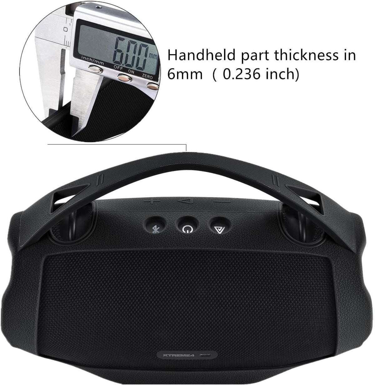 Silicone Cover Case for JBL Xtreme 4 Portable Bluetooth Speaker, Waterproof Soft Skin Protective Case - Black