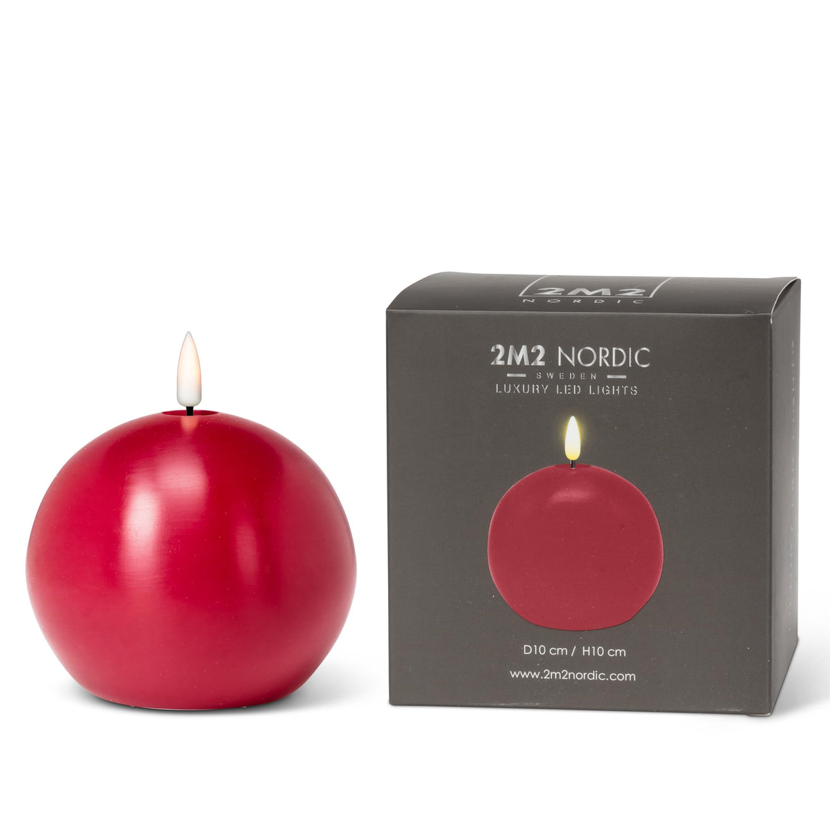 Abbott Collection Wax LED Flameless Ball Candle - Red