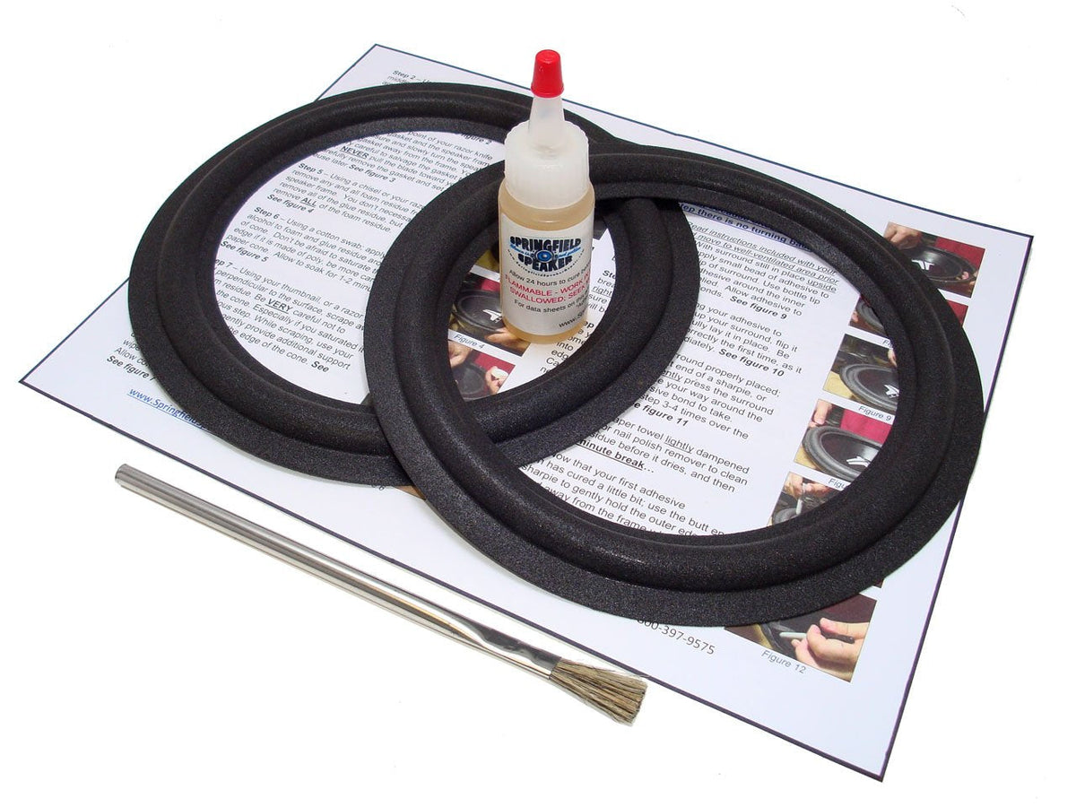 Mission 8" Speaker Foam Surround Edge Repair Kit - 2 Speaker Kit - Compatible with Mission 700, 707, 710, 752, 762, 763, 765, 700S, 210/700, SPCG3D