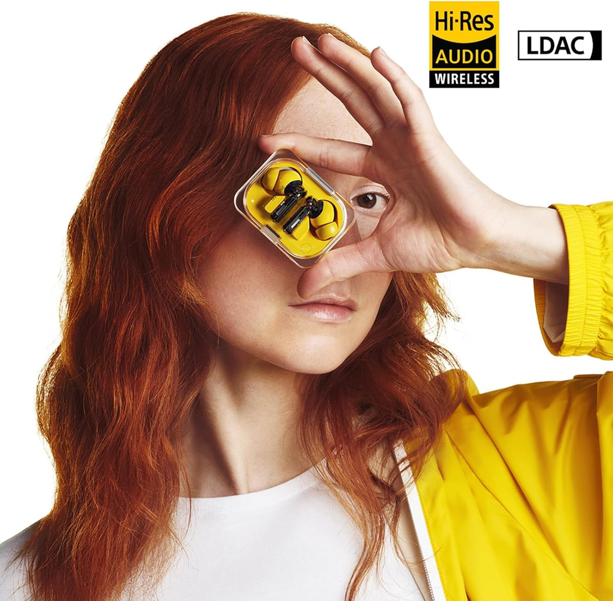 Nothing Ear (a) Wireless Earbuds, 45dB Hybrid Noise Cancelling Earbuds, Hi-Res Audio, Advanced Equaliser, Dual Connect, 6 Mics, 42.5H Playtime Ear Buds Wireless Bluetooth, Yellow