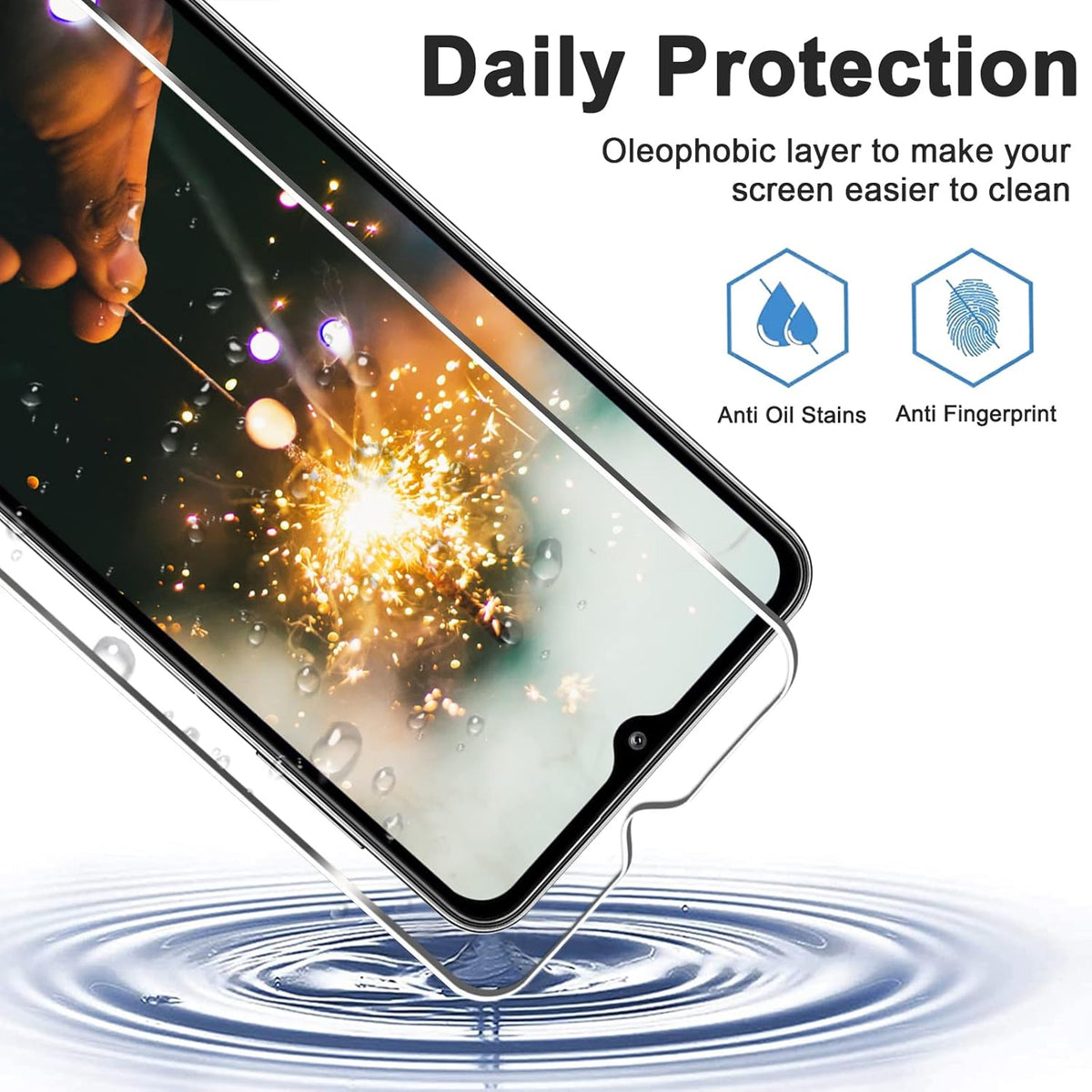 [3+3 Pack] Screen Protector + Camera Lens Protector for Galaxy A32 5G, 9H Hardness Tempered Glass, Scratch Resistant,