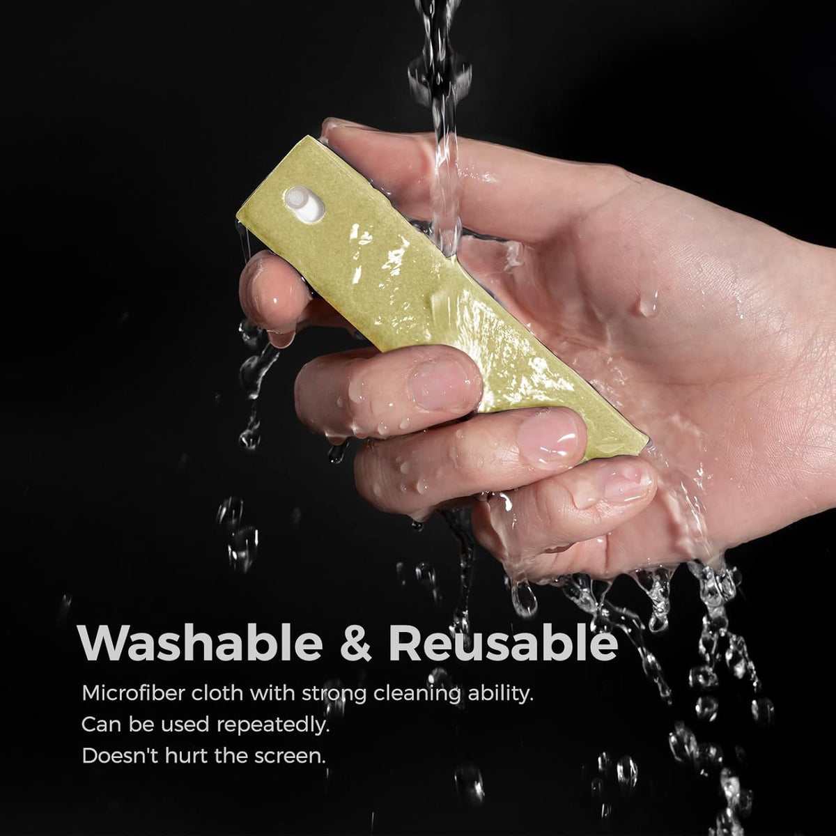 CLICK CLEAN Screen Cleaner, Fingerprint Proof Screen Cleaner Spray, All-in-One Cleaner with Microfiber and Shell for All Phones, Laptop and Tablet Screens (Beige)