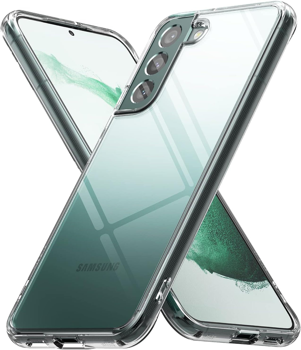 Ringke Fusion Case for Samsung Galaxy S22 Plus 5G (2022), Clear Anti-Yellowing Hard Back with Shockproof Bumper Cover
