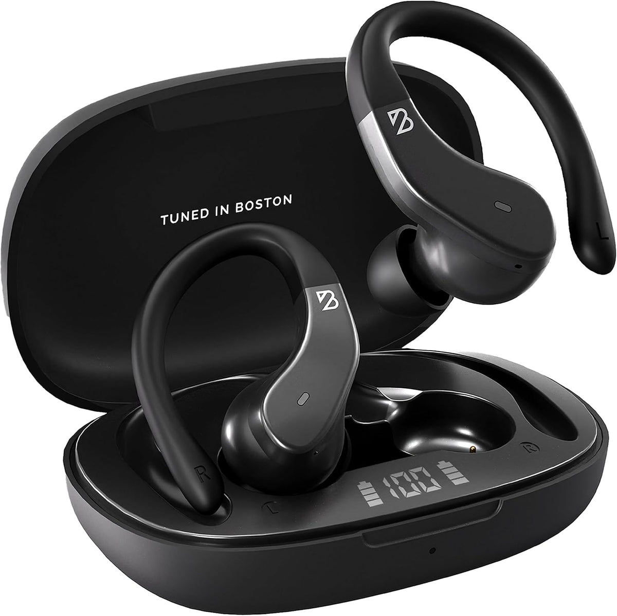 Runner 40 Secure-Fit Wireless Earbuds for Small Ears, Bluetooth Earbuds for Running, Deep Bass Wrap Around Earbuds with