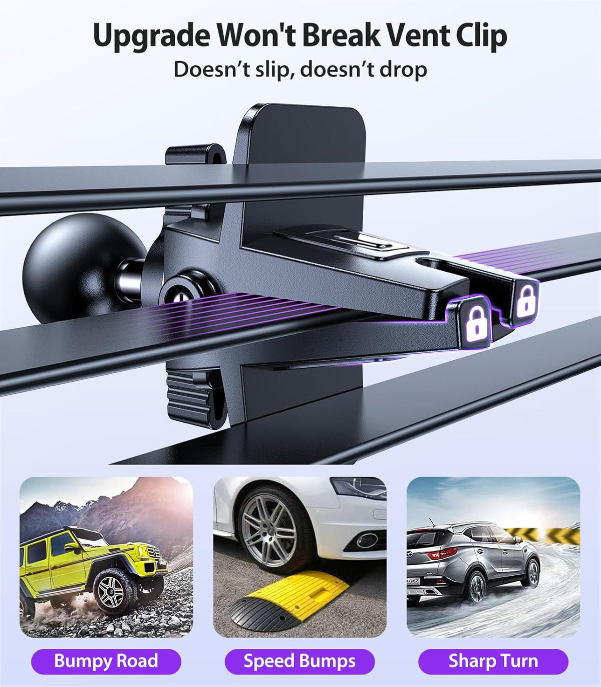 VICSEED for MagSafe Car Mount [Upgraded Strongest Magnet Power] Magnetic Phone Holder for Car Vent 360 Adjustable Magnetic Phone Mount for iPhone 16 Pro Max 15 14 13 12 Plus Mini, Purple