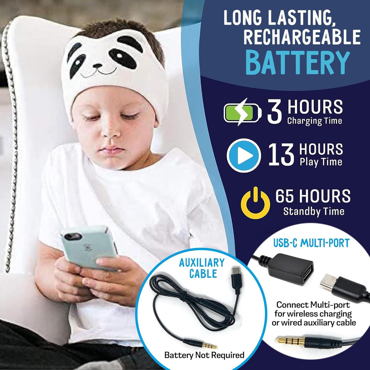 CozyPhones Toddler Headphones Wireless, Kids Bluetooth Earphones, Safe Volume - Wired School Headphones for Kids with 3.5 MM Jack and Travel Bag