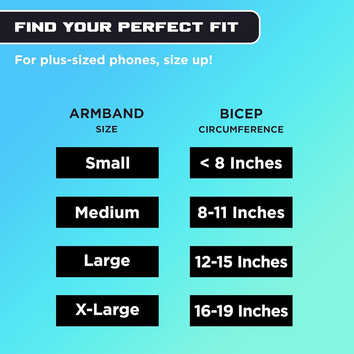 E Tronic Edge Phone Holder for Running, Black, Large, Cell Phone Arm Bands with Reflective Logo