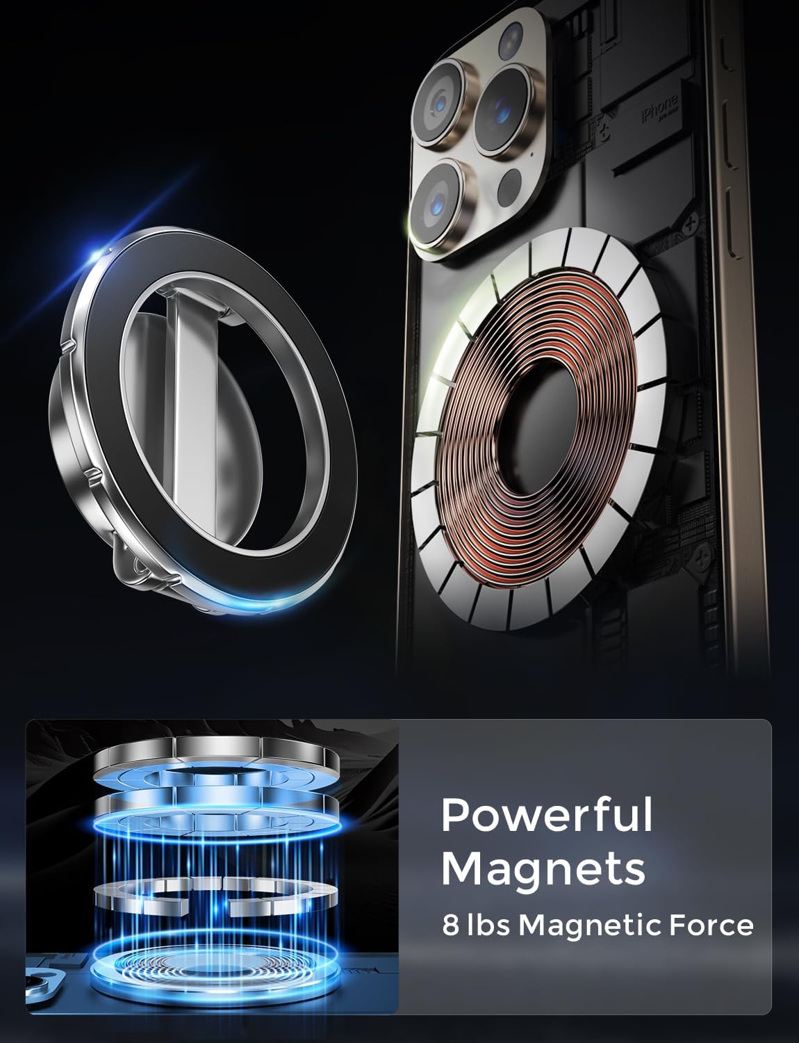 for Magsafe Car Mount, 360° Rotation Strong Magnet Phone Holder for Car, Hands-free Car Holder for iPhone 15 14 13 12