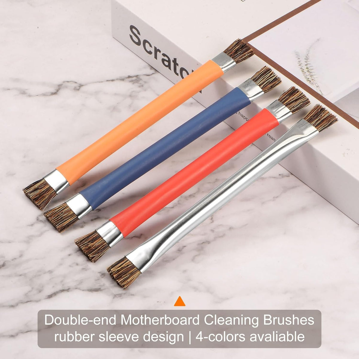 Double-Head Phone Motherboard IC Cleaning Brush, 12x15mm Bristles, Anti-Static ESD Brush Cleaner for Computer Phone, Red