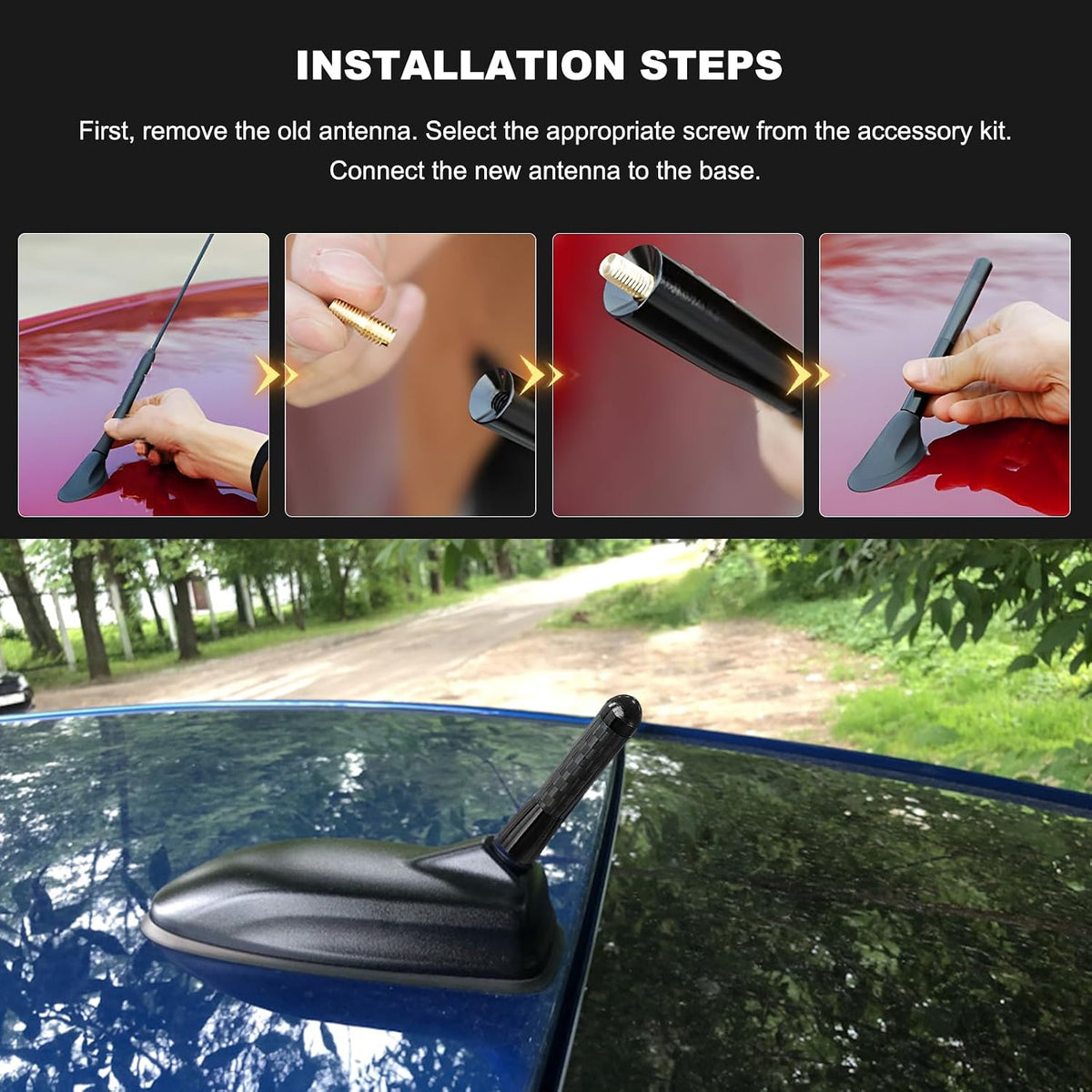 Gdnecad 1.37 Inch 3.5 CM) Car Short Antenna, Mini Aluminum Alloy Car Aerial Antennas for AM/FM Radio Reception, Stubby
