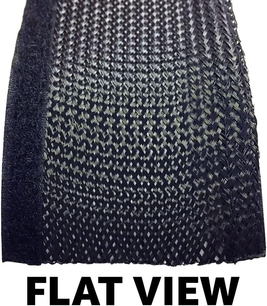 Electriduct 2" Side Entry Cable Wrap Braided Sleeving with Hook & Loop Fastener - 10 Feet, Black