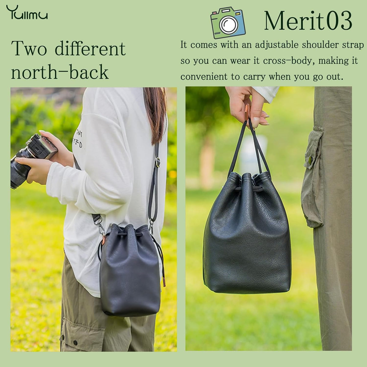 Drawstring Camera Bag, Soft Pouch with Thickened Flannel Lining for Mirrorless Cameras/Nikon/Canon/Sony/Fuji