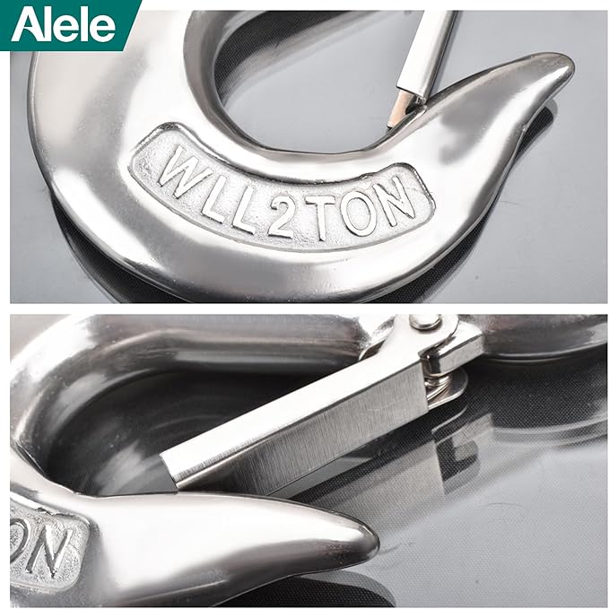 Alele Grab Hooks,2T Crane Scale,Slip Hooks,Stainless Steel Heavy Duty Lifting Hook Rigging Accessory (Grab Hooks 2000kg)