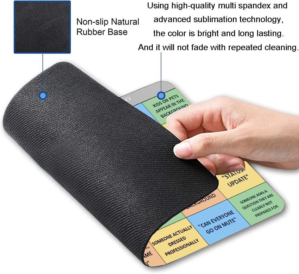 Conference Call Bingo Mouse Pad, Personalized Mouse Mat Waterproof Non-Slip Rubber Base MousePads for Office Home