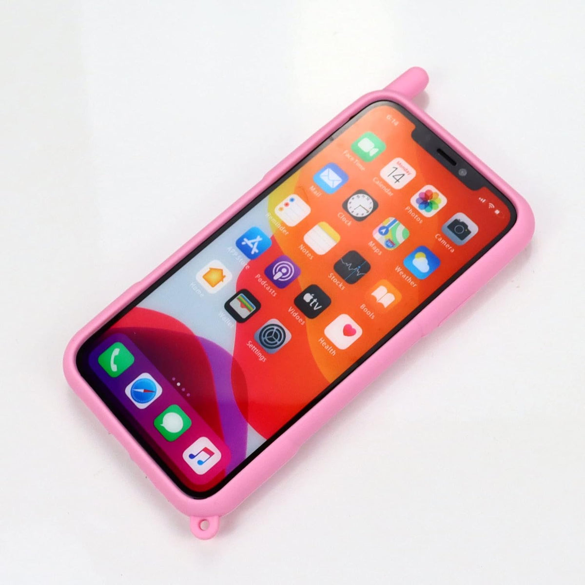 3D Cartoon Retro Love Heart Case for iPhone 12 Pro Max, Soft Silicone Rubber Cover, Pink