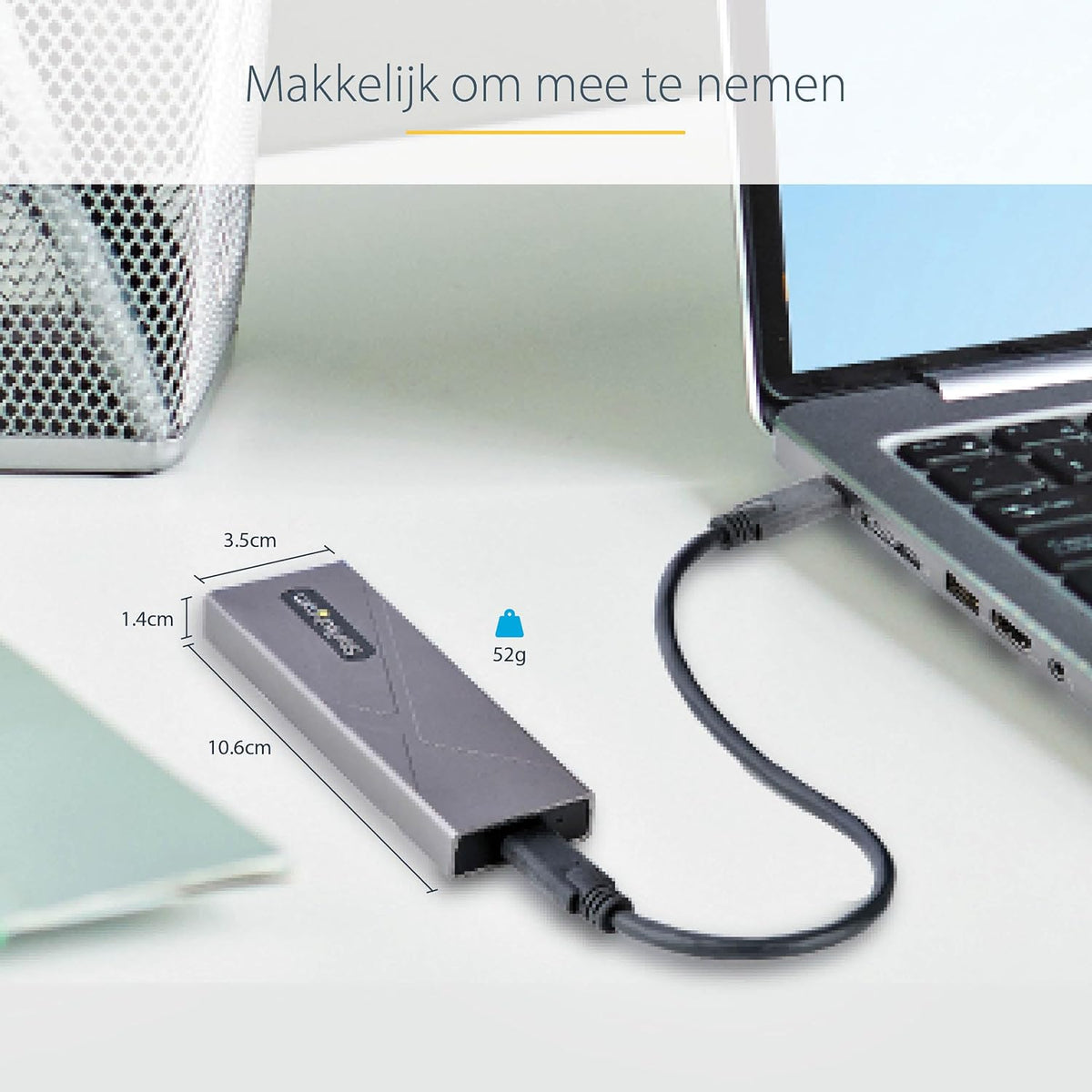 StarTech.com USB-C 10Gbps to M.2 NVMe or M.2 SATA SSD Enclosure - Tool-free External M.2 PCIe/SATA NGFF SSD Aluminum Case - USB Type-C&A Host Cables - Supports 2230/2242/2260/2280 (M2-USB-C-NVME-SATA)